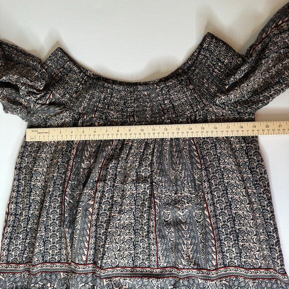 Vanessa Virginia Anthropologie Womens Lace Trim Off the Shoulder Tunic Top Sz M - Picture 14 of 15